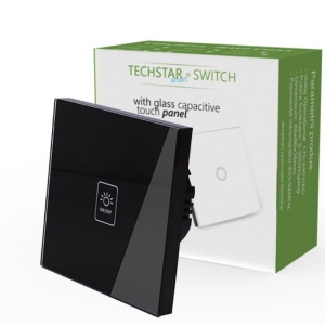 Cutie verde cu intrerupator touch Techstar TG02 negru un buton LED