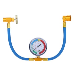 furtun albastru cu manometru pentru incarcare freon aer conditionat