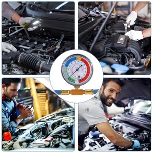 manometru freon montat pe instalatia de aer conditionat a motorului