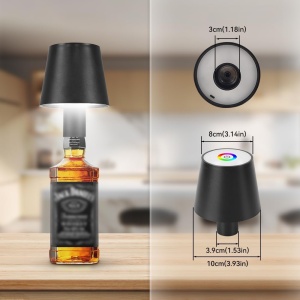 Lampa de Masa pentru Sticla LED Reincarcabila Wireless, Control Tactil, Tricolor RGB Intensitate Reglabila 10W, IP54 Ideala pentru Interior și Exterior - Img 2
