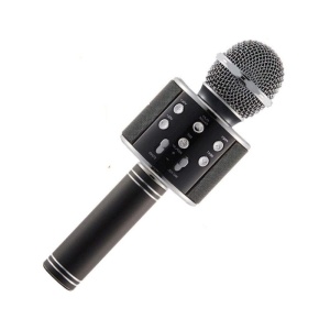 Microfon Profesional Karaoke Smart WS-858 Negru Hi-Fi Conexiune Wireless Bluetooth 4.1 cu Difuzor si Acumulator Incorporat - Img 5