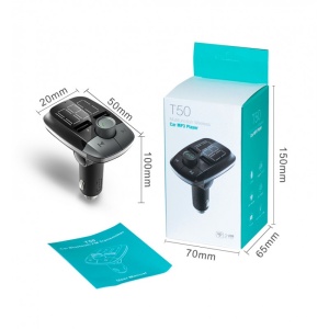Modulator FM Auto Wireless T50 Car Kit Bluetooth MP3 Player Dual Usb Port - Img 2