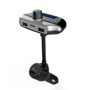 Modulator FM Techstar® T36, Wireless, Bluetooth 3.0, Microfon Integrat, Quick Charge 3.0, Afisare Voltaj, Slot MicroSD - Img 6