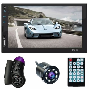 MP5 Player Techstar® 7023, 2DIN, Camera Marsarier, Ecran HD Touch 7", Comenzi Volan, Telecomanda, MirrorLink, Bluetooth 4.2 - Img 1