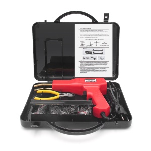 Set pistol sudura plastic cu capse si cutie de depozitare