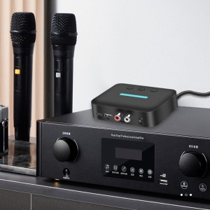 Set receptor audio Bluetooth Techstar T88 cu telecomanda, vedere produs si accesorii