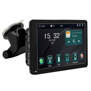 Resigilat Sistem Multimedia Techstar® Apple Carplay/Android 7096, Ecran Tactil, 7 Inch 1024x600 HD IPS, Bluetooth, Mirror Link, Card TF, USB, AUX, Negru - Img 2