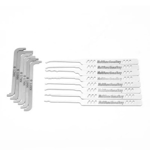 Set 14 Piese Instrumente Lacatuserie Lock Picking, 8 Unelte de Precizie si 6 Chei de Tensionare, Otel Inoxidabil, Trusa pentru Lacate si Incuietori, Husa cu Fermoar - Img 4