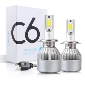Becurile LED auto Techstar C6 H7, lumina alba 6500K, tehnologie COB