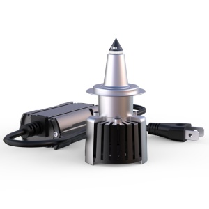 Set 2 LED-uri Auto Techstar® R10, H7, 45w, 5000 Lumeni, 6500K, AUTO, 12-24 Volti, CSP, Canbus, Radiator Aluminiu, Fascicul 360° - Img 2