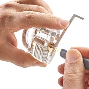 Set 33 Piese Instrumente Lacatuserie si Lock Picking, Lacat Transparent de Antrenament, Trusa Deschidere Incuietori, Instrument Mecanic Tip Pistol, Husa Depozitare - Img 4