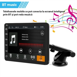 Sistem Multimedia Techstar® Navigatie Apple Carplay/Android 7095P, Ecran Touch 7 Inch 1080P Full HD, Bluetooth 5.0, Mirror Link/Card TF/USB/AUX, Negru - Img 9