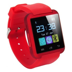 Ceas smartwatch Techstar U8+ rosu cu ecran color si pedometru
