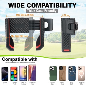 Suport magnetic pentru telefon pentru carucior de golf, 8 magneti N52, rotire 360°, prindere reglabila, utilizare cu o singura mana - Img 11