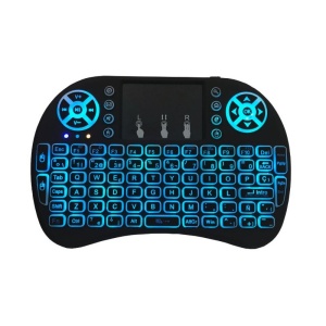 Tastatura mini wireless i8 Techstar iluminata cu lumina albastra