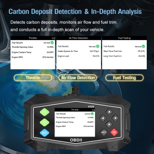 ecran comparativ moduri test si live data pentru V529