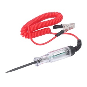 Detaliu vârf sondă și manșon transparent al testerului 5–120V