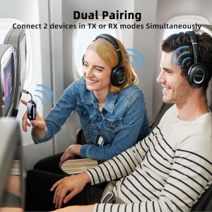 Adaptor Bluetooth Techstar pentru doua casti wireless, Dual Pairing si utilizare in avion
