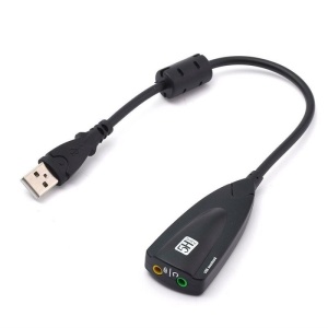 Adaptor audio USB 2.0 cu cablu scurt si doua mufe jack 3.5mm