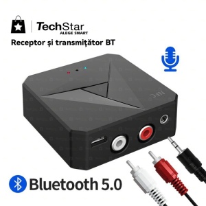 pachet adaptor bluetooth techstar m21 cu cabluri rca si aux
