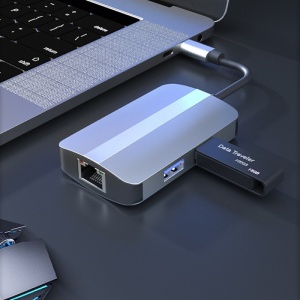 Hub USB-C 5 in 1 Techstar compatibil cu multiple dispozitive
