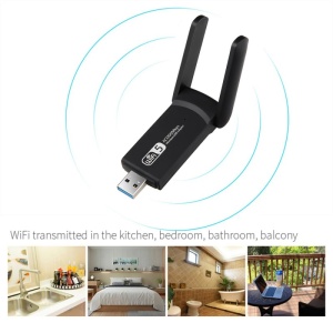 Adaptor wireless AC1300 Techstar pe suport vertical cu antene duble