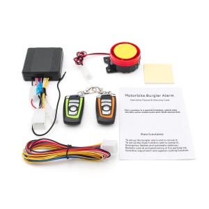 Continut pachet alarma antifurt Techstar 12V cu sirena telecomenzi si accesorii