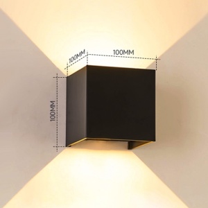 lampa led perete negru patrat lumina neutra techstar