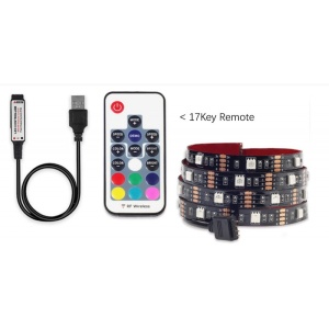 Banda LED Multicolor USB 5050 RGB Flexibila Decorat Exterior Interior 1M Waterproof cu Telecomanda - Img 4