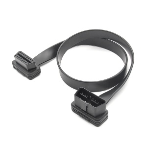 Cablu extensie OBD-II J1962 Tip A, 60 cm, panglica plata rulata, mufa mama si mufa tata, pass-through 1:1