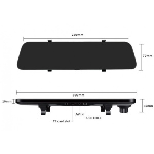 Camera Auto Tip Oglinda E-ACE A38, Dubla, 12" Inch, 2K, IPS, Touch Screen, 1440P, Night Vision, PIP - Img 2