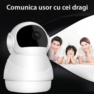 Camera Supraveghere IP Techstar® IC40, Hotspot Wireless, Night Vision, IR-CUT, Detectare Miscare, Salvare Inregistrari pe MicroSD Card sau Cloud, Rotire Orizontal si Vertical, Conexiune Hotspot Wireless, FullHD 1080P 2MP - Img 4