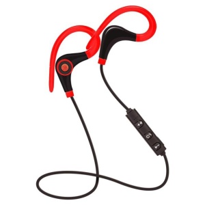 Casti Wireless Techstar® BT200, Bluetooth 4.1 ,HD Audio, Rezistente la Transpiratie, Comenzi pe Fir, Rosu - Img 1