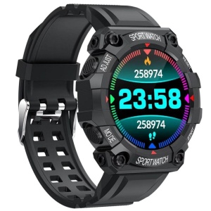 Ceas Smartwatch Techstar® FD68, 1.3" IPS, Design Sport, Bluetooth 4.0, Monitorizare Tensiune, Puls, Negru - Img 1