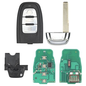 kit complet cheie auto techstar audi cu cip, lama si carcasa 3 butoane