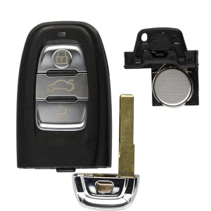 Carcasa cheie Audi A4L/Q5, spate, finisaj argintiu si negru