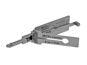 decodor auto Lishi NE72 2 in 1 pick pliat vedere de sus