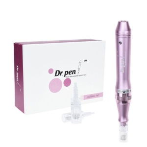 DermaPen Techstar® Dr Pen M7, 2 Capete de Rezerva, Ace Otel Inoxidabil, Corp Aliaj, Ergonomic, Regenerare Piele, Lifting, Viteza Reglabila, 5 Viteze, Rose - Img 3
