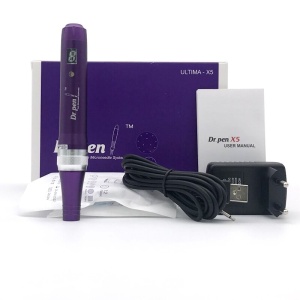 DermaPen Techstar® Dr Pen Premium X5, 2 Capete de Rezerva, Ace Otel Inoxidabil, Corp Aliaj, Ergonomic, Regenerare Piele, Lifting, Viteza Reglabila, 5 Viteze, Purpuriu - Img 2