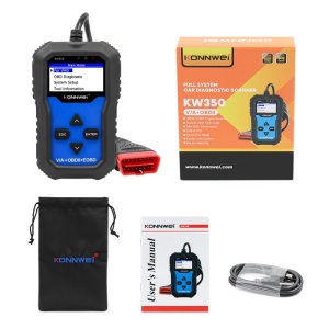 Kit complet tester auto KONNWEI KW350 diagnoza VAG cu accesorii si adaptor OBD2