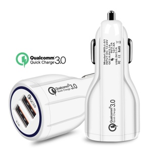 Incarcator Auto Dual 2 USB Techstar® Qualcomm Quick Charge 3.0 Adaptor 9V 2A Bricheta Alb - Img 7
