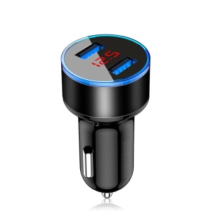 Incarcator Auto Techstar® Mini C2, Negru, Compact, Dual USB, 4.8A, Negru - Img 1