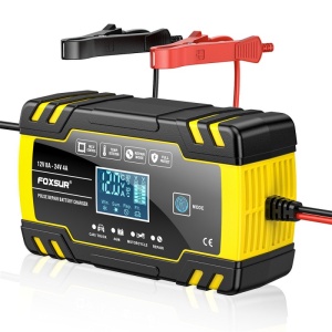 Incarcator baterii auto Foxsur B0228-Y cu ventilatie si ecran LCD