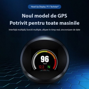 Indicator digital auto multifuncțional, Head Up Display Techstar® OBD II, P 11, Display 1.8 inch, Detector de diagnosticare, Eliminare cod de eroare, Vitezometru, Computer de conducere, Alarmă de supraviteză - Img 8