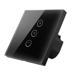 Intrerupator smart touch Techstar V2 negru cu functie dimmer si iluminare LED