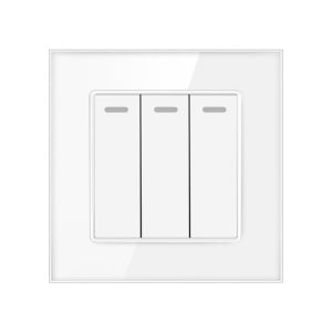 Intrerupator triplu cap scara alb cu design modern