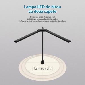 Baza lampa LED birou Techstar TDO001 culoare neagra