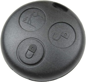 Carcasa cheie telecomanda Smart 450 3 butoane - prim plan fata (lock/unlock/portbagaj)