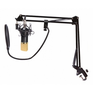 Microfon Profesional de Studio Condenser BM800 cu stand inclus pentru Inregistrare Vocala, Streaming, Gaming, Black Gold - Img 5