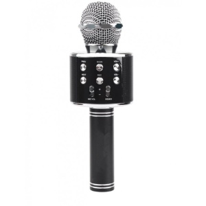 Microfon Profesional Karaoke Smart WS-858 Negru Hi-Fi Conexiune Wireless Bluetooth 4.1 cu Difuzor si Acumulator Incorporat - Img 2